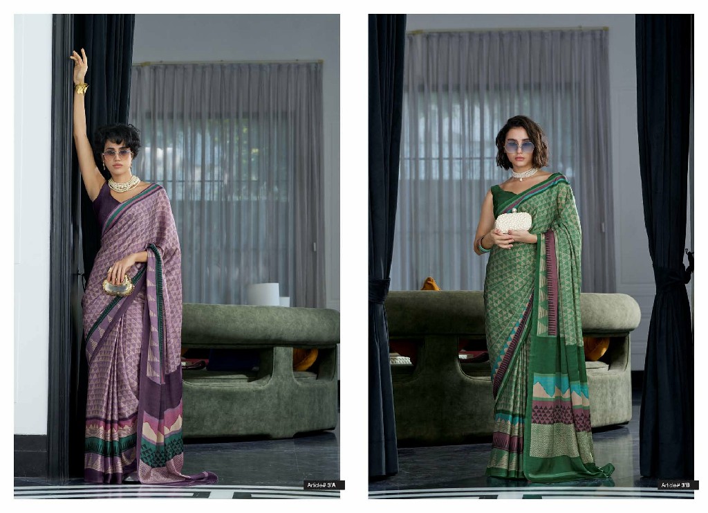 VAISHALI THE QUEENDOM WHOLESALE PURE CRAPE DIGITAL PRINTED BEAUTIFUL INDIAN SAREES FOR WOMEN EXPORTER