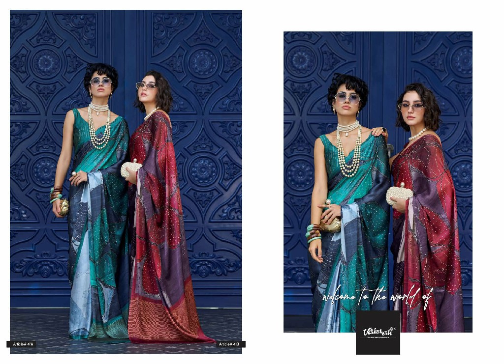VAISHALI THE QUEENDOM WHOLESALE PURE CRAPE DIGITAL PRINTED BEAUTIFUL INDIAN SAREES FOR WOMEN EXPORTER