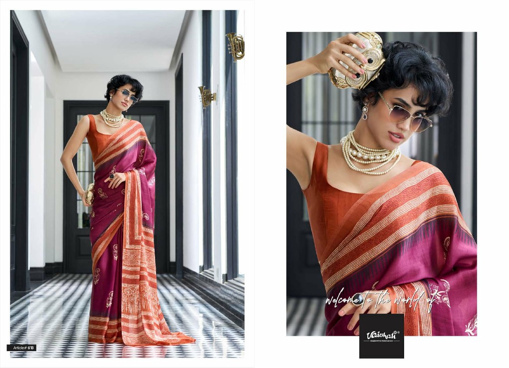VAISHALI THE QUEENDOM WHOLESALE PURE CRAPE DIGITAL PRINTED BEAUTIFUL INDIAN SAREES FOR WOMEN EXPORTER
