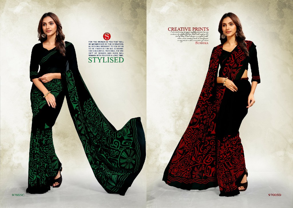 SUSHMA ORNATE WHOLESALE CRAZE PRINTED DAILY WEAR INDIAN SAREES FOR WOMEN SUPPLIER