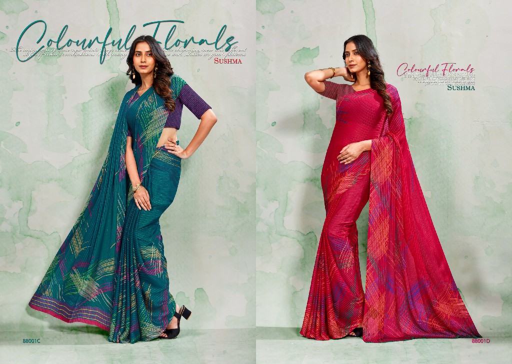 SUSHMA GLORIA VOL 2 WHOLESALE GEORGETTE SATIN BEAUTIFUL INDIAN SAREES FOR WOMEN ONLINE
