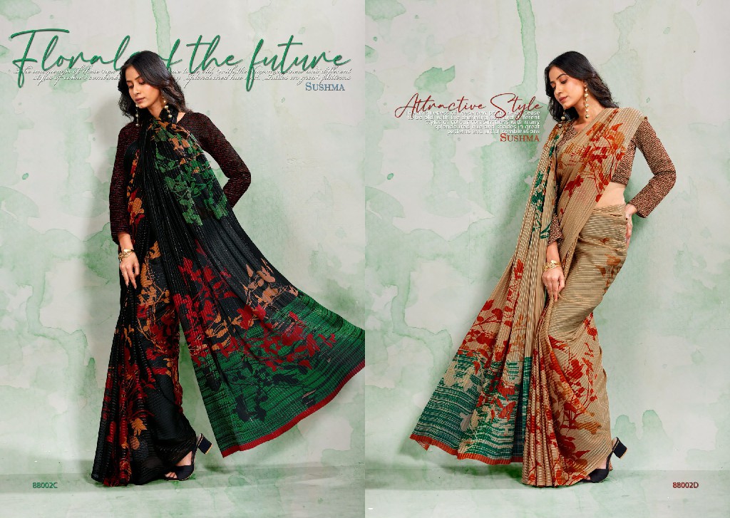 SUSHMA GLORIA VOL 2 WHOLESALE GEORGETTE SATIN BEAUTIFUL INDIAN SAREES FOR WOMEN ONLINE