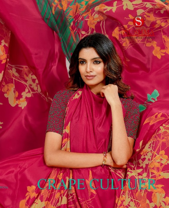 SUSHMA CRAPE CULTURE WHOLESALE CRAPE CLASSY LOOK INDIAN SAREES FOR WOMEN EXPORTER