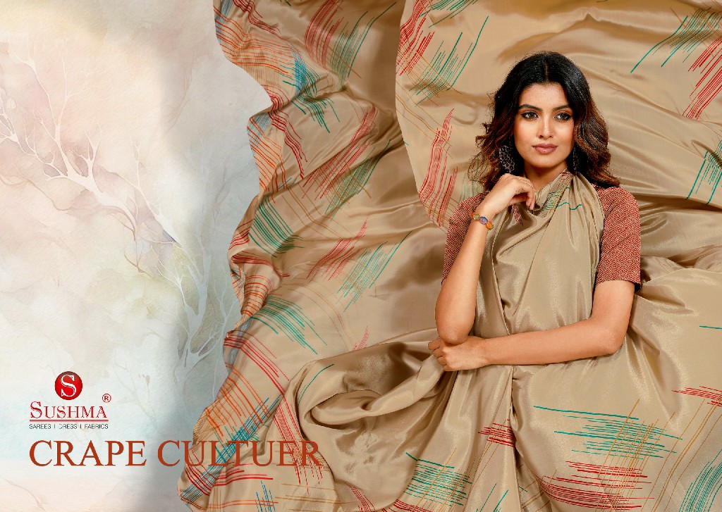 SUSHMA CRAPE CULTURE WHOLESALE CRAPE CLASSY LOOK INDIAN SAREES FOR WOMEN EXPORTER