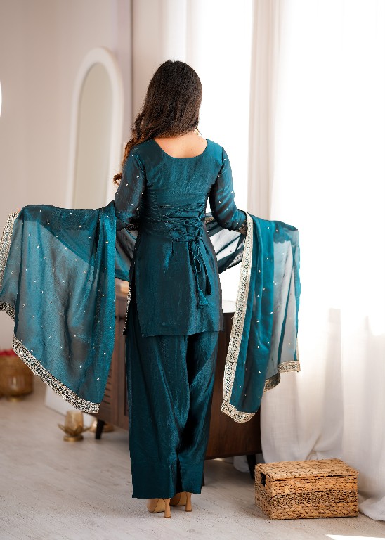 TEXTILEDEAL D.NO DIF-310 WHOLESALE READYMADE HEAVY FENDY SILK ELEGANT FARSHI SALWAR STYLE 3 PCS SUITS EXPORTER