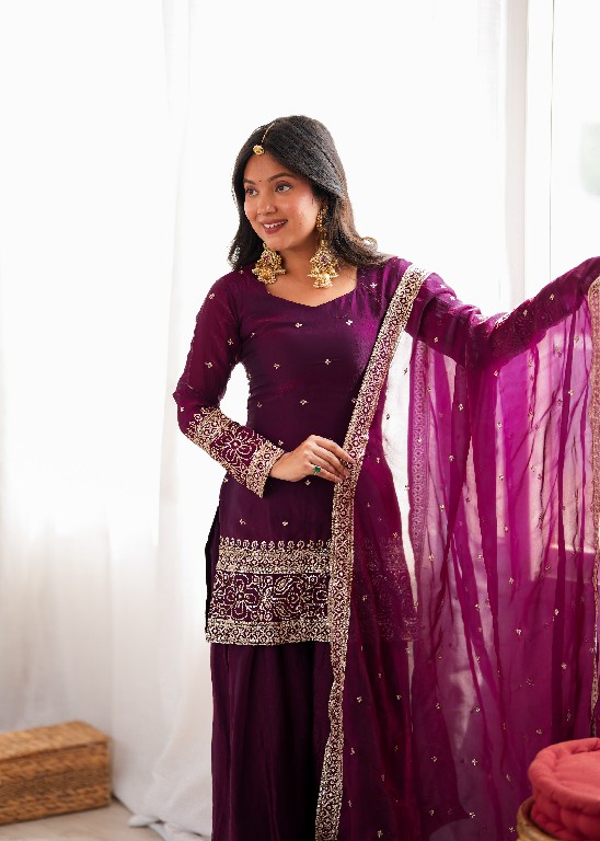 TEXTILEDEAL D.NO DIF-310 WHOLESALE READYMADE HEAVY FENDY SILK ELEGANT FARSHI SALWAR STYLE 3 PCS SUITS EXPORTER