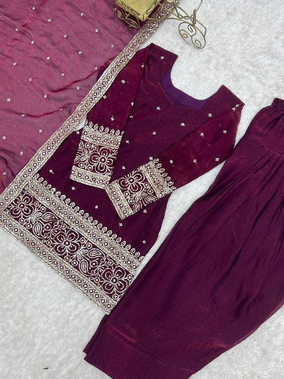 TEXTILEDEAL D.NO DIF-310 WHOLESALE READYMADE HEAVY FENDY SILK ELEGANT FARSHI SALWAR STYLE 3 PCS SUITS EXPORTER