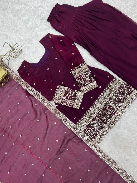 TEXTILEDEAL D.NO DIF-310 WHOLESALE READYMADE HEAVY FENDY SILK ELEGANT FARSHI SALWAR STYLE 3 PCS SUITS EXPORTER
