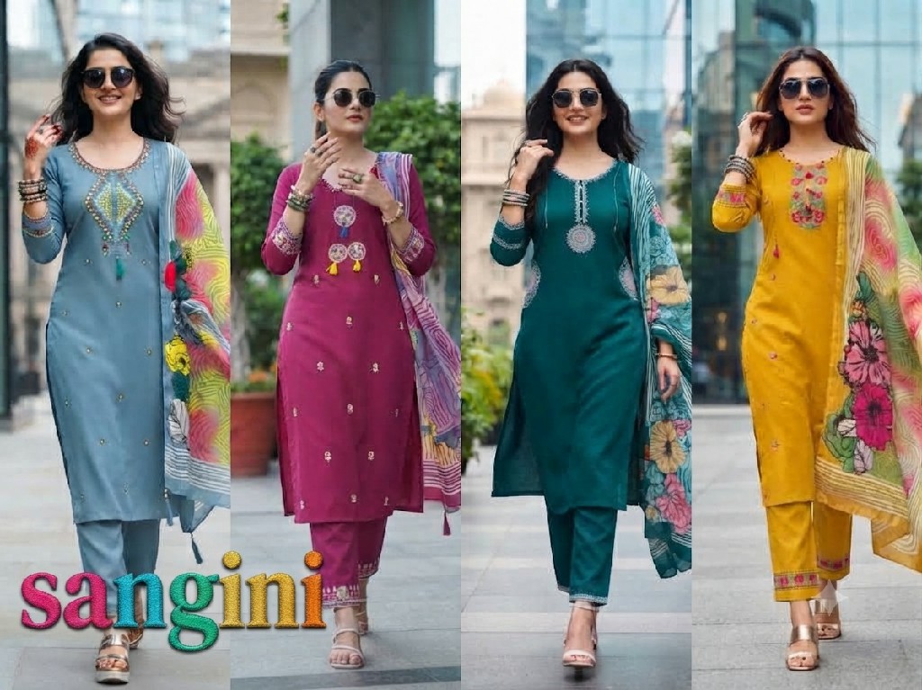 TEXTILEDEAL SANGINI WHOLESALE READYMADE HEAVY COTTON FLEX BEAUTIFUL 3 PCS SUITS FOR EXPORT