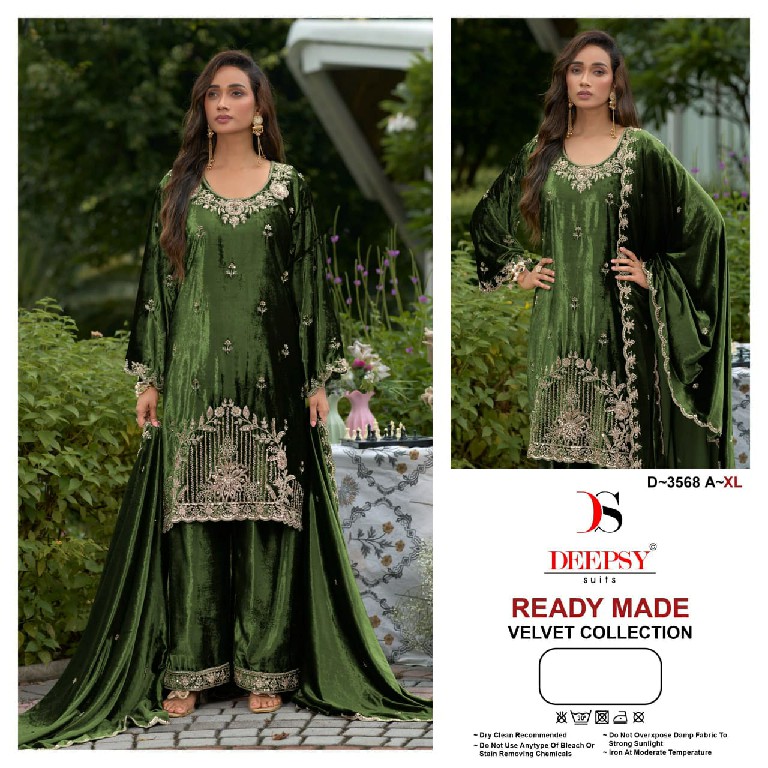 DEEPSY D.NO 3568 WHOLESALE READYMADE ICE VELVET BEATS WORK WINTER WEAR 3 PCS SUITS ONLINE