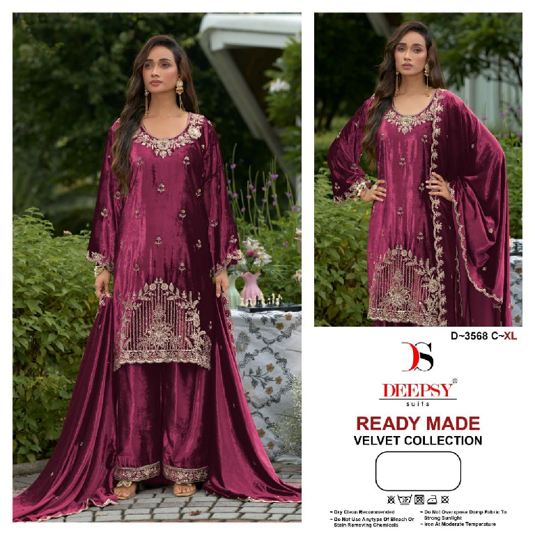 DEEPSY D.NO 3568 WHOLESALE READYMADE ICE VELVET BEATS WORK WINTER WEAR 3 PCS SUITS ONLINE