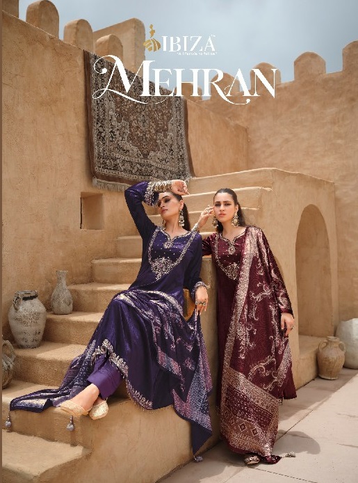 IBIZA MEHRAN WHOLESALE VISCOSE VELVET WINTER WEAR UNSTITCH SALWAR SUITS EXPORTER