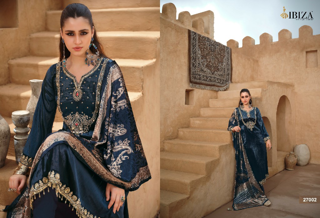 IBIZA MEHRAN WHOLESALE VISCOSE VELVET WINTER WEAR UNSTITCH SALWAR SUITS EXPORTER
