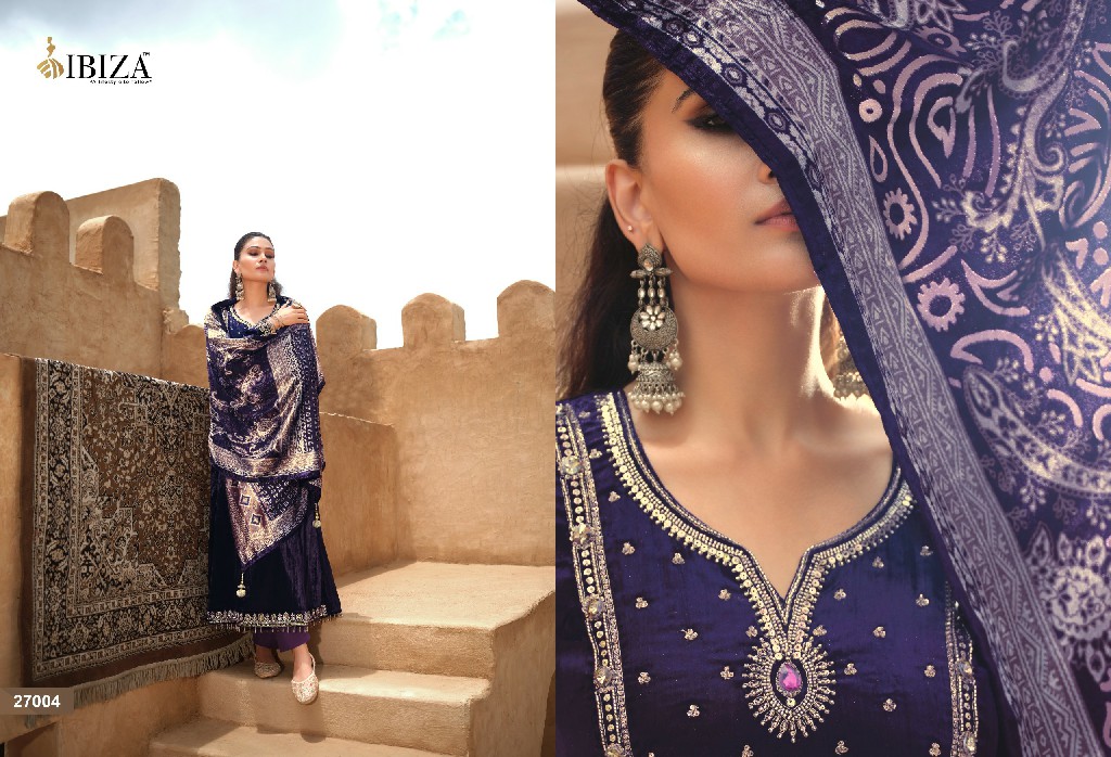 IBIZA MEHRAN WHOLESALE VISCOSE VELVET WINTER WEAR UNSTITCH SALWAR SUITS EXPORTER