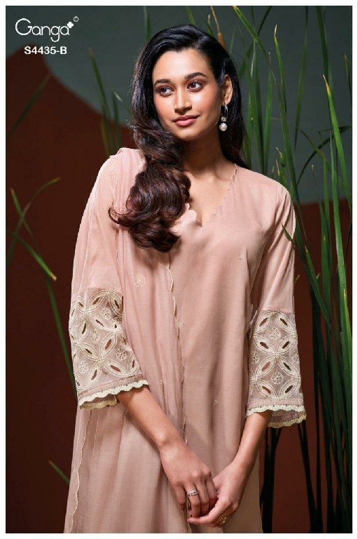 GANGA ERAZYA S4435 WHOLESALE PURE MUL SOLID COLOR WITH WORK UNSTITCH SALWAR SUITS EXPORTER