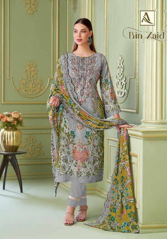 ALOK SUIT BIN ZAID WHOLESALE PURE CAMBRIC FANCY PAKISTANI UNSTITCH SALWAR SUITS SUPPLIER