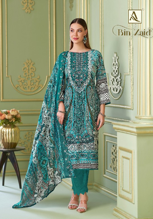 ALOK SUIT BIN ZAID WHOLESALE PURE CAMBRIC FANCY PAKISTANI UNSTITCH SALWAR SUITS SUPPLIER