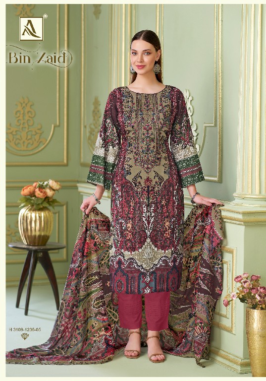 ALOK SUIT BIN ZAID WHOLESALE PURE CAMBRIC FANCY PAKISTANI UNSTITCH SALWAR SUITS SUPPLIER