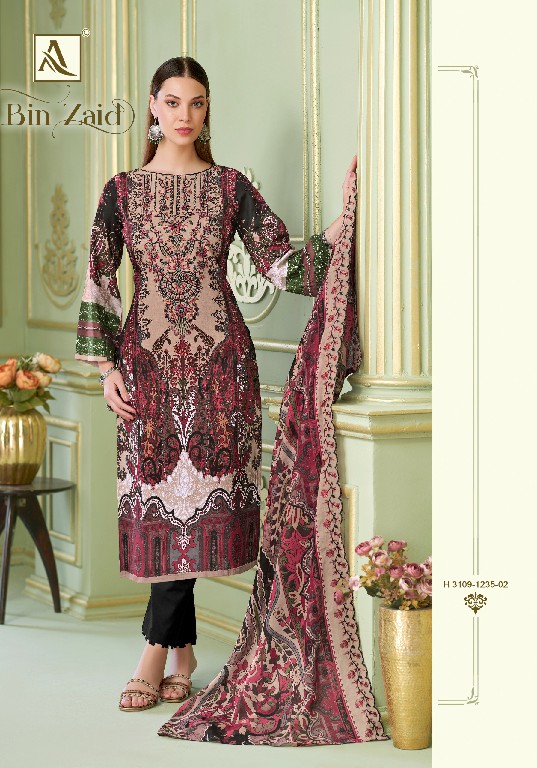 ALOK SUIT BIN ZAID WHOLESALE PURE CAMBRIC FANCY PAKISTANI UNSTITCH SALWAR SUITS SUPPLIER