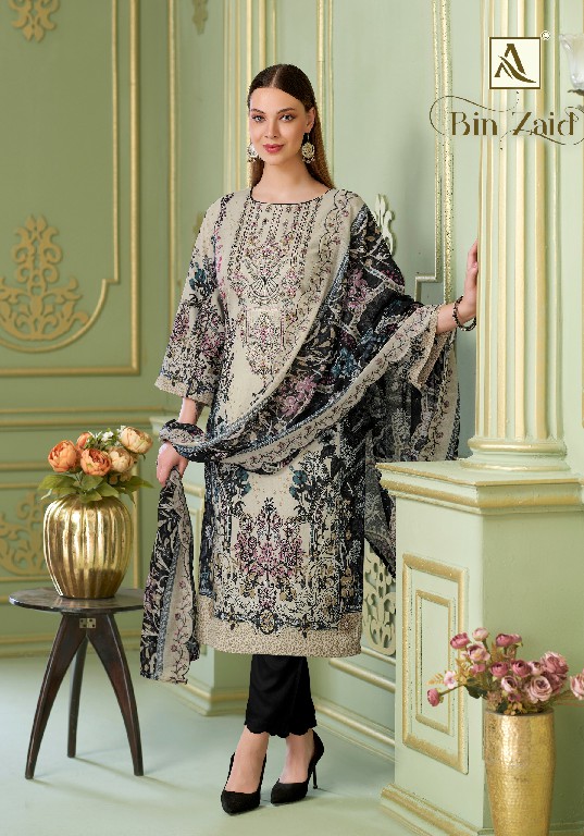 ALOK SUIT BIN ZAID WHOLESALE PURE CAMBRIC FANCY PAKISTANI UNSTITCH SALWAR SUITS SUPPLIER