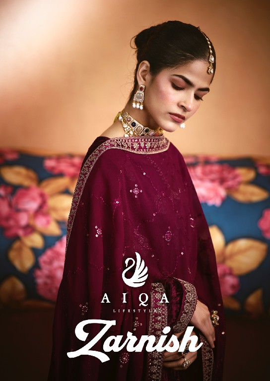 AIQA ZARNISH WHOLESALE VISCOSE VELVET WINTER FANCY DESIGN UNSTITCH SALWAR SUITS FOR EXPORT