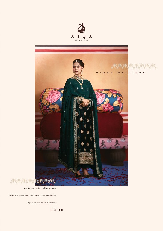 AIQA ZARNISH WHOLESALE VISCOSE VELVET WINTER FANCY DESIGN UNSTITCH SALWAR SUITS FOR EXPORT