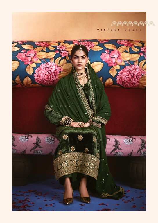 AIQA ZARNISH WHOLESALE VISCOSE VELVET WINTER FANCY DESIGN UNSTITCH SALWAR SUITS FOR EXPORT