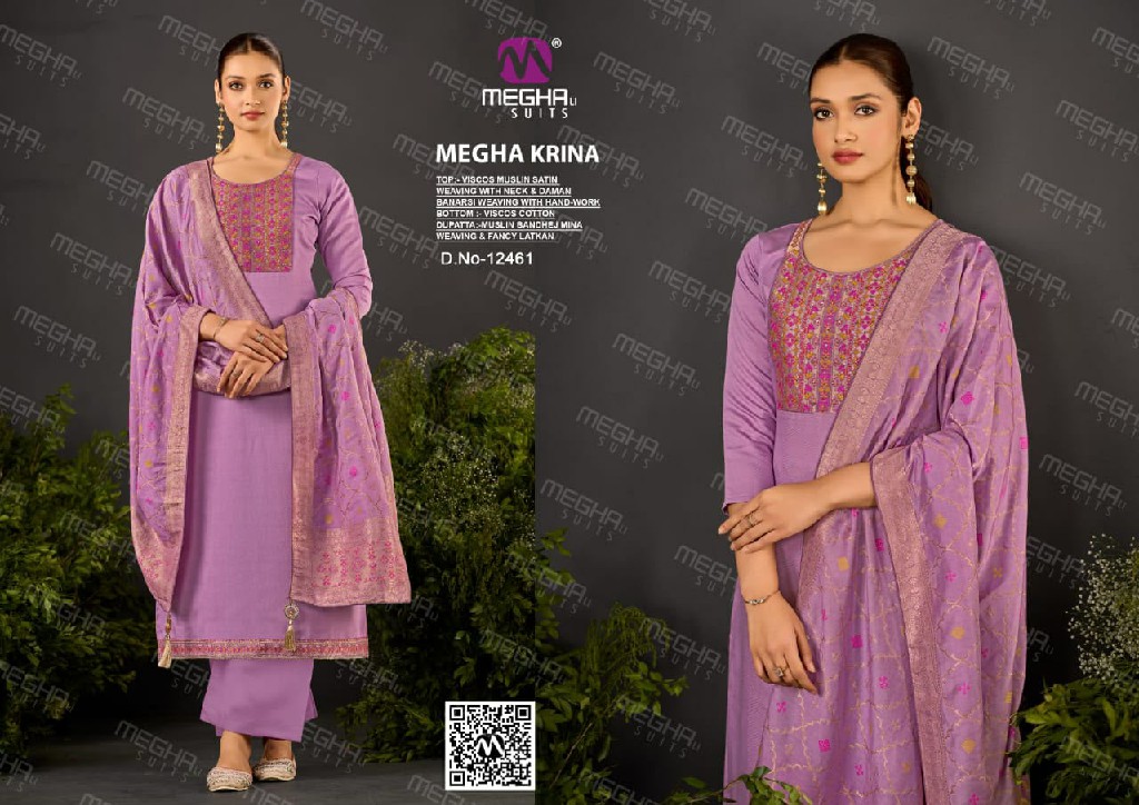 MEGHALI KRINA WHOLESALE MUSLIN FESTIVE LOOK UNSTITCH SALWAR SUITS EXPORTER