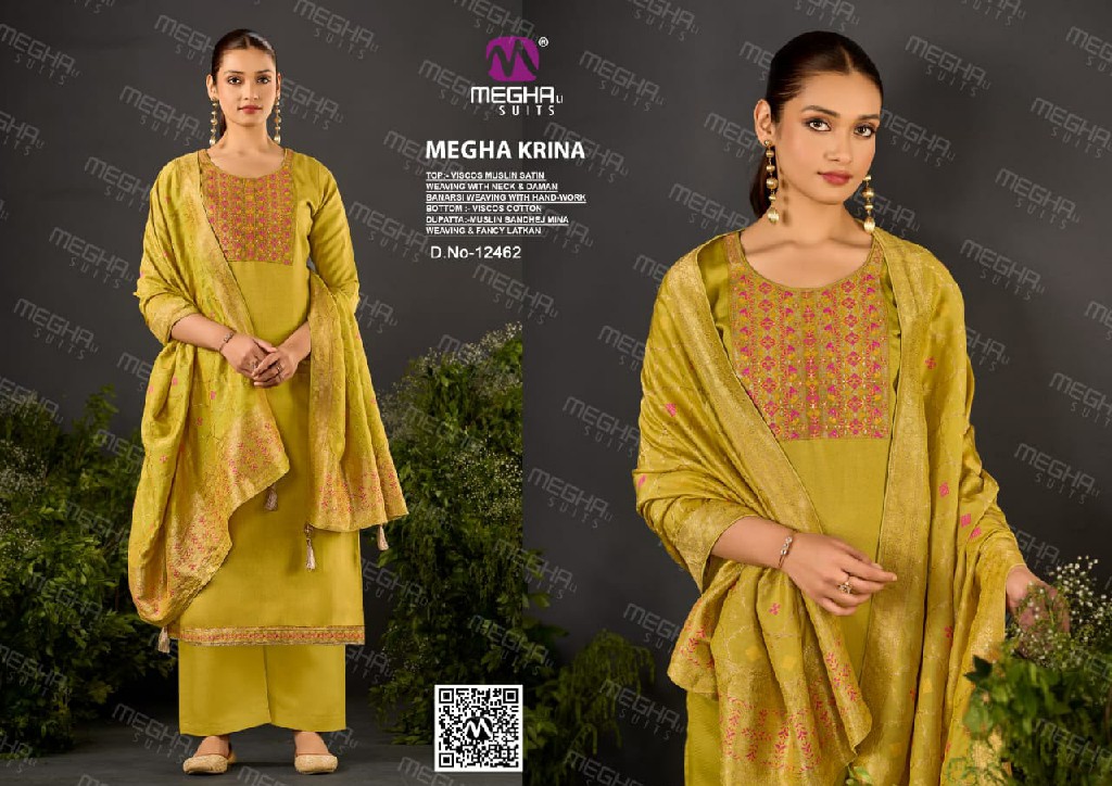 MEGHALI KRINA WHOLESALE MUSLIN FESTIVE LOOK UNSTITCH SALWAR SUITS EXPORTER