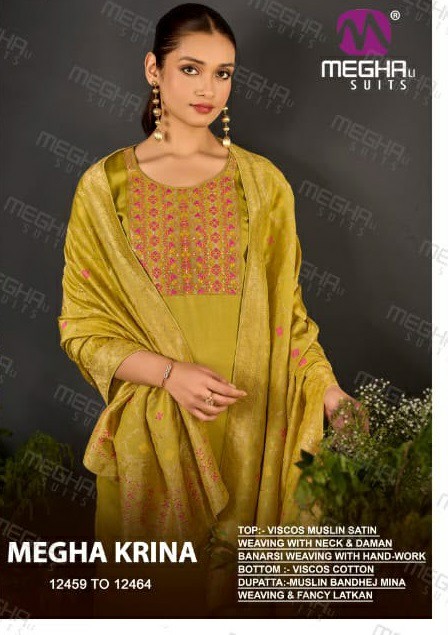 MEGHALI KRINA WHOLESALE MUSLIN FESTIVE LOOK UNSTITCH SALWAR SUITS EXPORTER