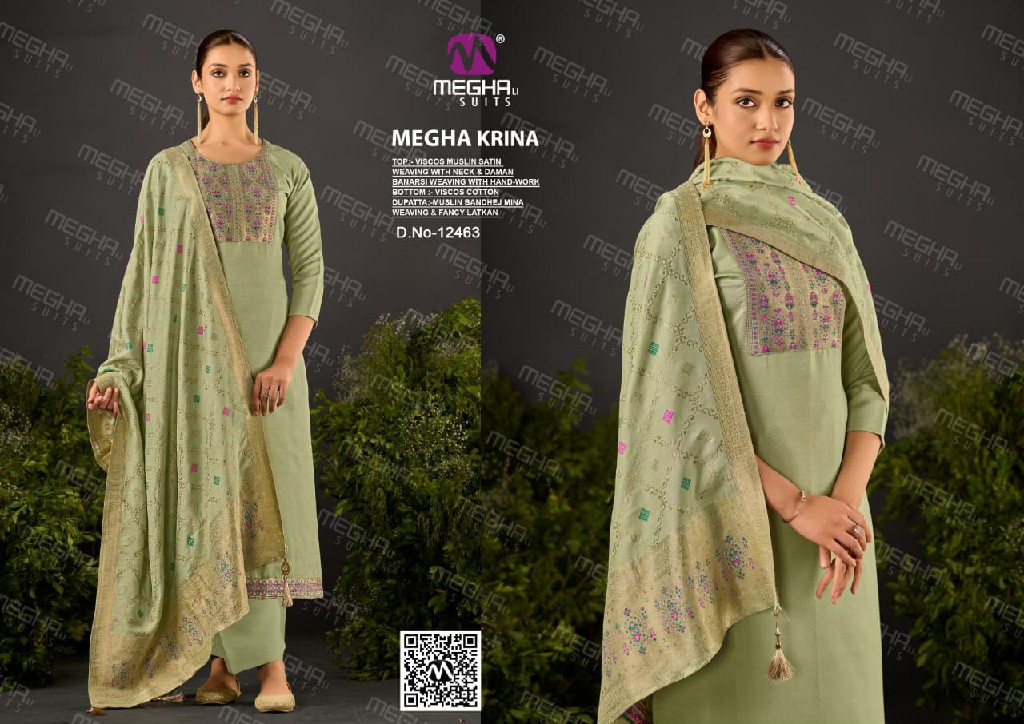 MEGHALI KRINA WHOLESALE MUSLIN FESTIVE LOOK UNSTITCH SALWAR SUITS EXPORTER