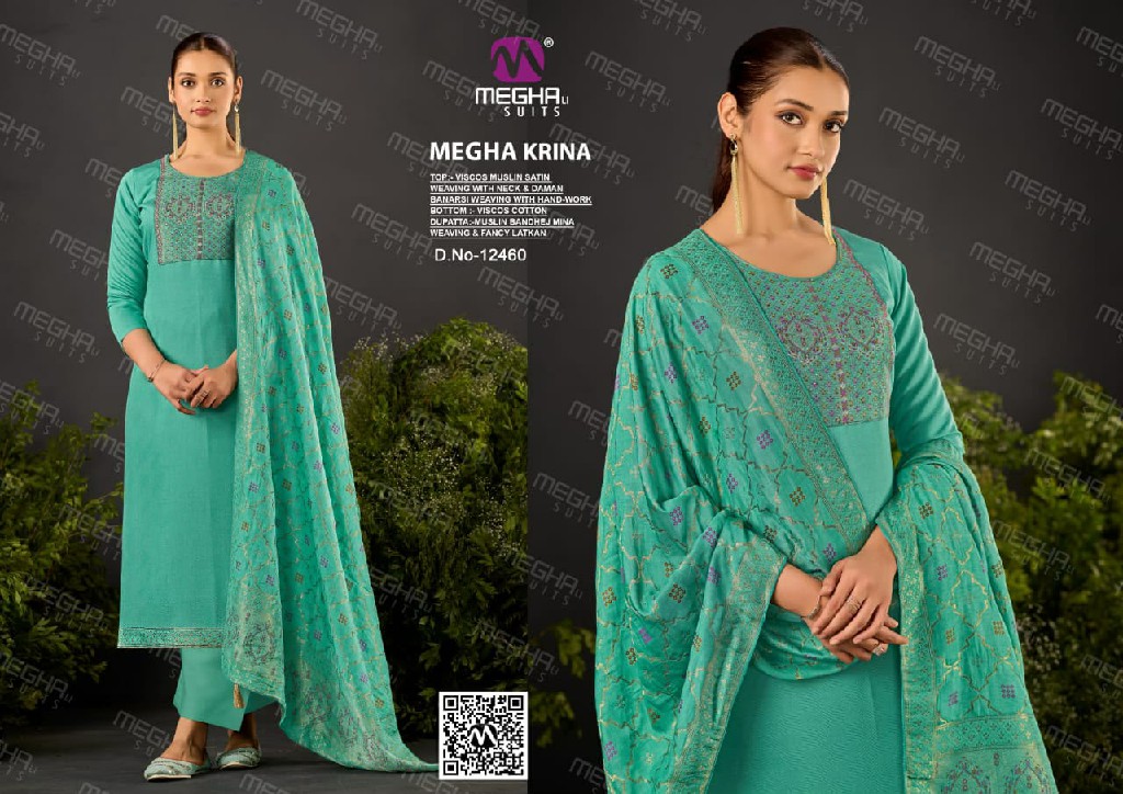 MEGHALI KRINA WHOLESALE MUSLIN FESTIVE LOOK UNSTITCH SALWAR SUITS EXPORTER