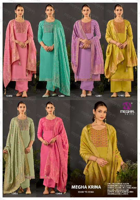 MEGHALI KRINA WHOLESALE MUSLIN FESTIVE LOOK UNSTITCH SALWAR SUITS EXPORTER