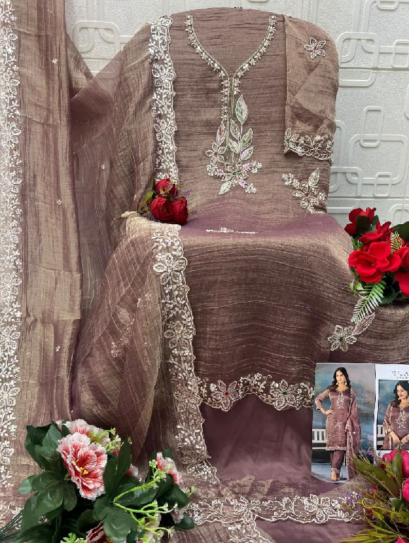 ELAN STUDIO D.NO E-64 WHOLESALE SALSA HEAVY BEADS WORK UNSTITCH SALWAR KAMEEZ ONLINE