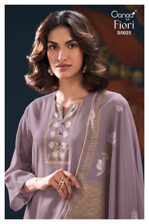 GANGA FIORI S5025 WHOLESALE PREMIUM COTTON CLASSY DESIGN UNSTITCH SALWAR SUITS SUPPLIER