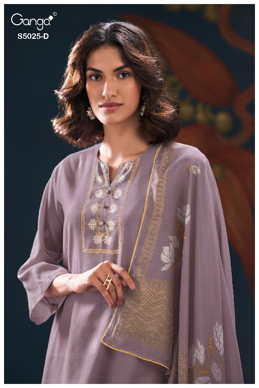 GANGA FIORI S5025 WHOLESALE PREMIUM COTTON CLASSY DESIGN UNSTITCH SALWAR SUITS SUPPLIER