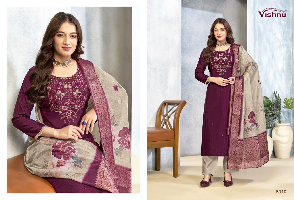 VISHNU SARITA WHOLESALE VERTICAN SILK BEAUTIFUL UNSTITCH SALWAR SUITS FOR EXPORT