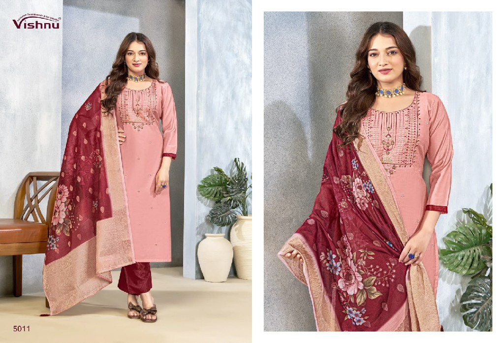 VISHNU SARITA WHOLESALE VERTICAN SILK BEAUTIFUL UNSTITCH SALWAR SUITS FOR EXPORT