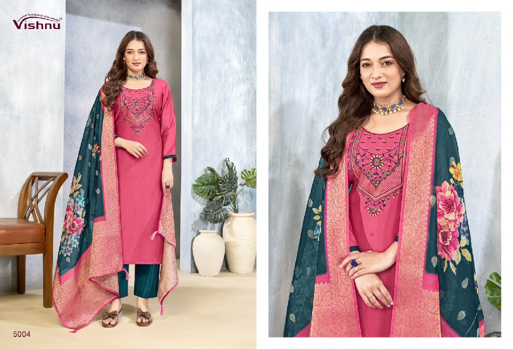 VISHNU SARITA WHOLESALE VERTICAN SILK BEAUTIFUL UNSTITCH SALWAR SUITS FOR EXPORT