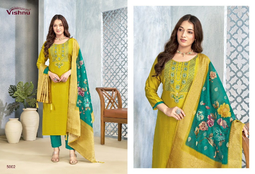 VISHNU SARITA WHOLESALE VERTICAN SILK BEAUTIFUL UNSTITCH SALWAR SUITS FOR EXPORT