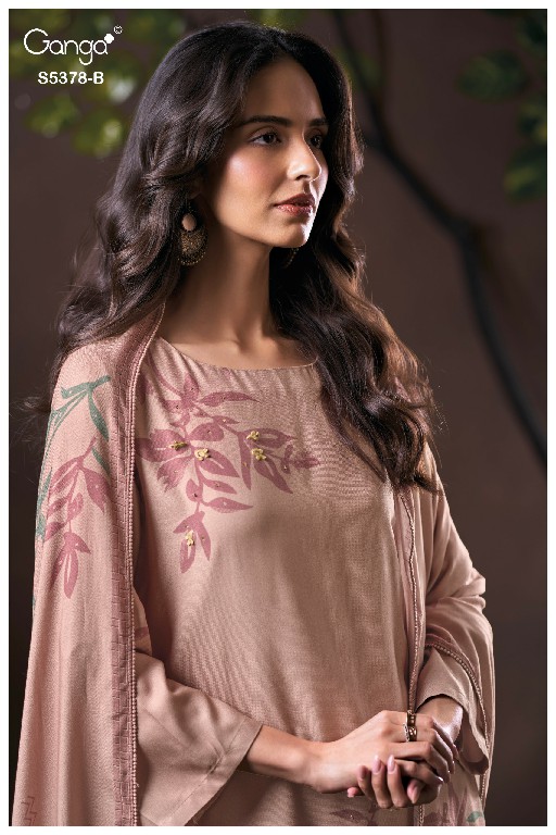 GANGA YUMIKO S5378 WHOLESALE PURE WOOL PASHMINA WINTER UNIQUE DESIGN UNSTITCH SALWAR SUITS SUPPLIER