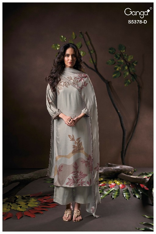 GANGA YUMIKO S5378 WHOLESALE PURE WOOL PASHMINA WINTER UNIQUE DESIGN UNSTITCH SALWAR SUITS SUPPLIER
