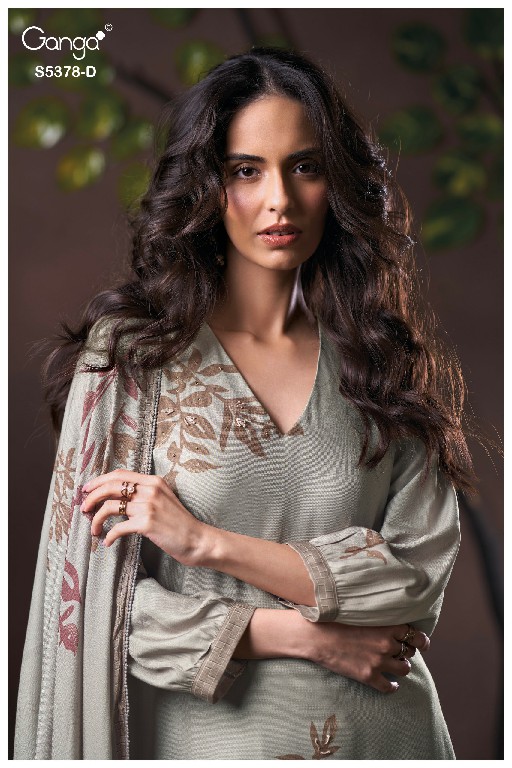 GANGA YUMIKO S5378 WHOLESALE PURE WOOL PASHMINA WINTER UNIQUE DESIGN UNSTITCH SALWAR SUITS SUPPLIER