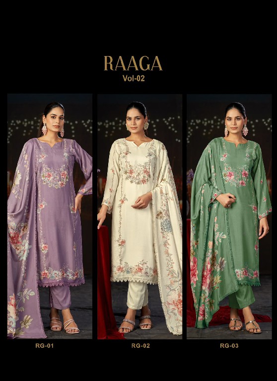 KARVA RAAGA VOL 2 WHOLESALE VISCOSE MUSLIN FESTIVE LOOK UNSTITCH SALWAR SUITS ONLINE
