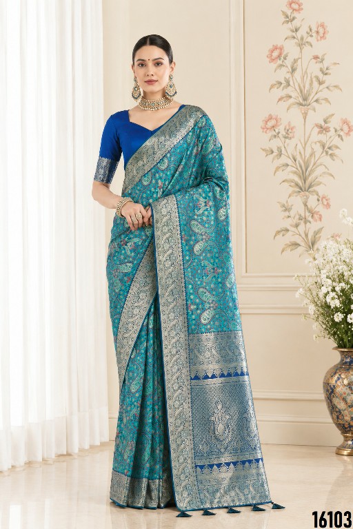 SL MRDVANGI D.NO 16101 TO 16107 WHOLESALE PASHMINA SILK FESTIVE WEAR SAREES FOR WOMEN ONLINE