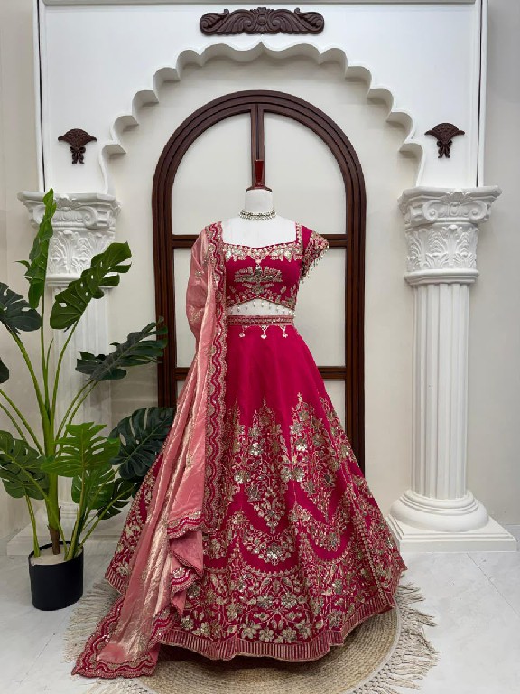 TEXTILEDEAL D.NO QRC-408 WHOLESALE MUL CHANDERI HEAVY BOUTIQUE COLLECTION LEHENGA CHOLI FOR EXPORT