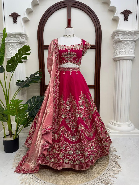 TEXTILEDEAL D.NO QRC-408 WHOLESALE MUL CHANDERI HEAVY BOUTIQUE COLLECTION LEHENGA CHOLI FOR EXPORT