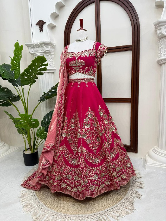 TEXTILEDEAL D.NO QRC-408 WHOLESALE MUL CHANDERI HEAVY BOUTIQUE COLLECTION LEHENGA CHOLI FOR EXPORT