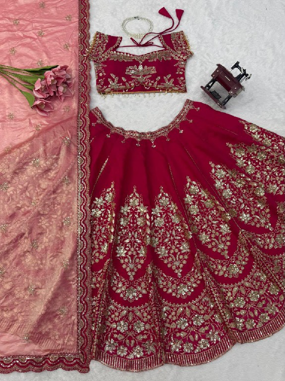 TEXTILEDEAL D.NO QRC-408 WHOLESALE MUL CHANDERI HEAVY BOUTIQUE COLLECTION LEHENGA CHOLI FOR EXPORT