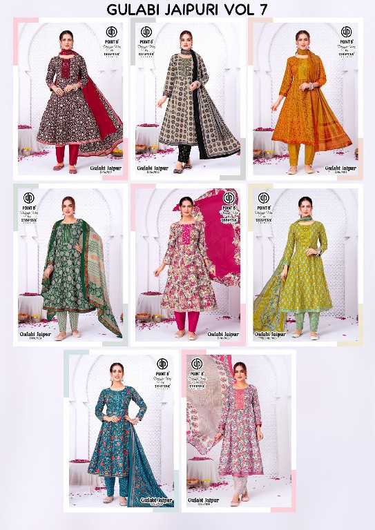 DEEPTEX GULABI JAIPUR VOL 7 WHOLESALE READYMADE COTTON CASUAL WEAR ANARKALI 3 PCS SUITS SUPPLIER